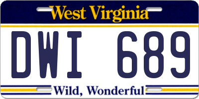 WV license plate DWI689