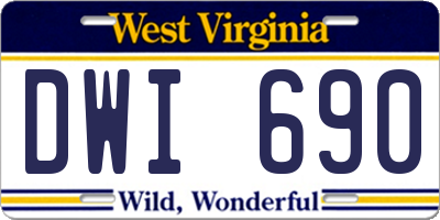 WV license plate DWI690