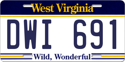 WV license plate DWI691