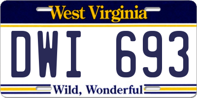 WV license plate DWI693