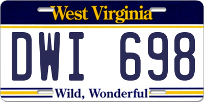 WV license plate DWI698