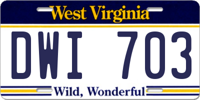 WV license plate DWI703