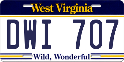 WV license plate DWI707