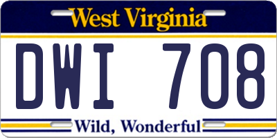 WV license plate DWI708