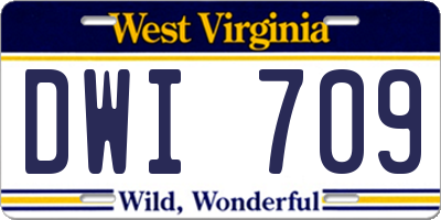 WV license plate DWI709