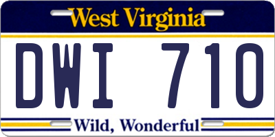 WV license plate DWI710