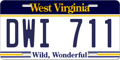 WV license plate DWI711