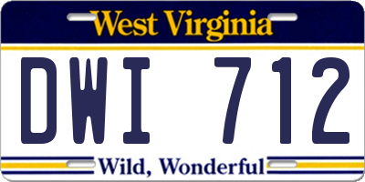 WV license plate DWI712