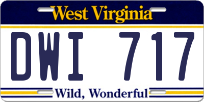 WV license plate DWI717