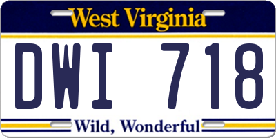 WV license plate DWI718