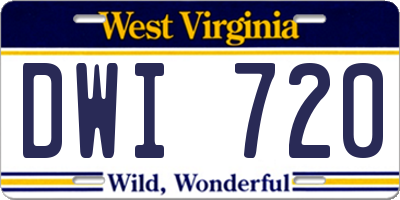 WV license plate DWI720
