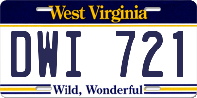WV license plate DWI721