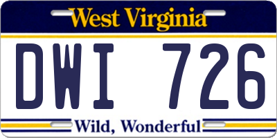 WV license plate DWI726