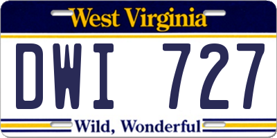 WV license plate DWI727