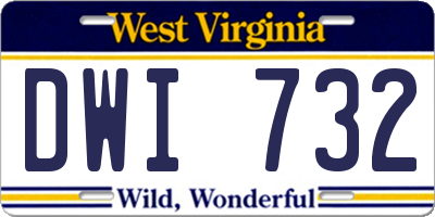 WV license plate DWI732