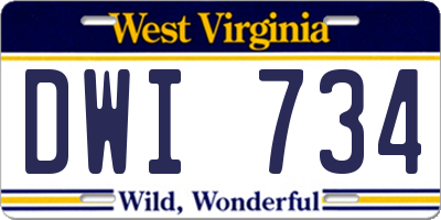 WV license plate DWI734
