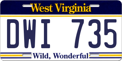 WV license plate DWI735