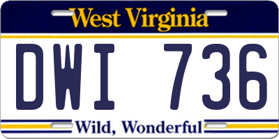 WV license plate DWI736