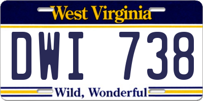 WV license plate DWI738