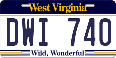 WV license plate DWI740