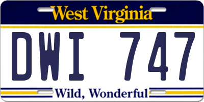 WV license plate DWI747