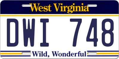 WV license plate DWI748