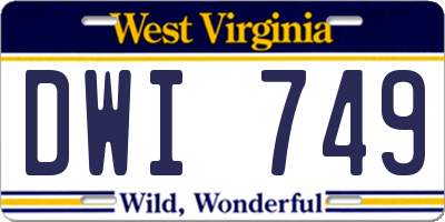 WV license plate DWI749