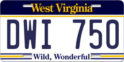 WV license plate DWI750