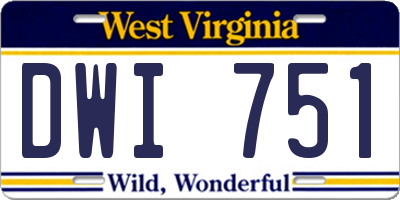 WV license plate DWI751