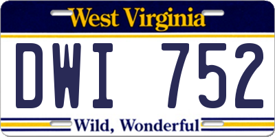 WV license plate DWI752