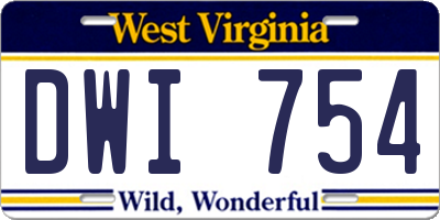 WV license plate DWI754