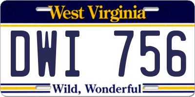WV license plate DWI756