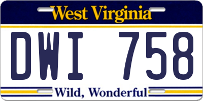 WV license plate DWI758