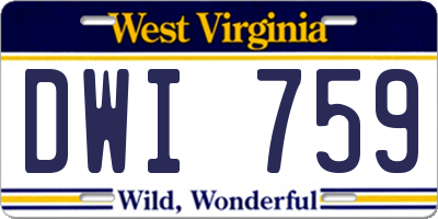WV license plate DWI759