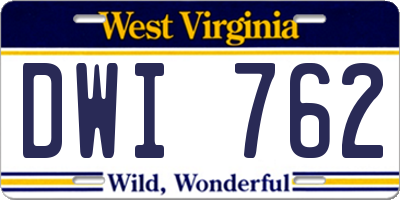 WV license plate DWI762
