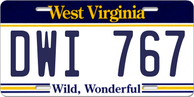 WV license plate DWI767