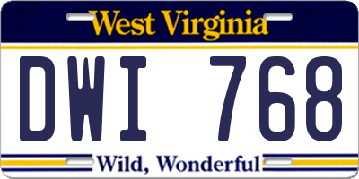 WV license plate DWI768