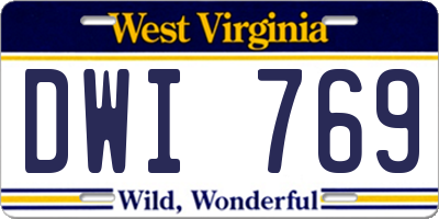 WV license plate DWI769