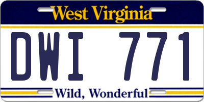 WV license plate DWI771