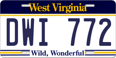 WV license plate DWI772