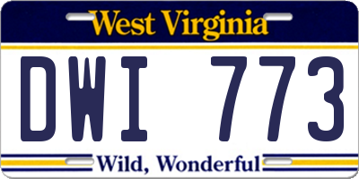 WV license plate DWI773