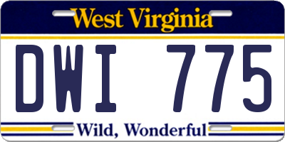 WV license plate DWI775