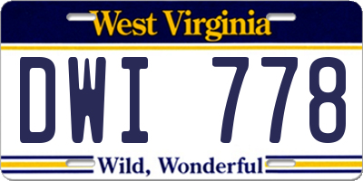 WV license plate DWI778