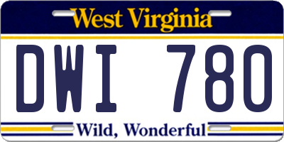 WV license plate DWI780