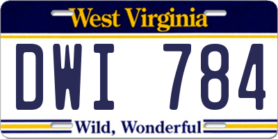 WV license plate DWI784