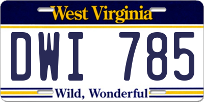 WV license plate DWI785
