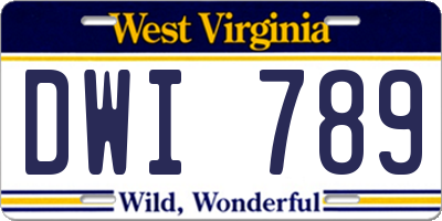 WV license plate DWI789