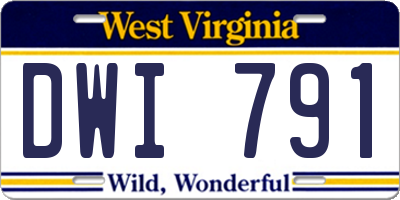 WV license plate DWI791