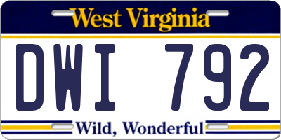 WV license plate DWI792