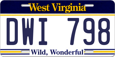 WV license plate DWI798
